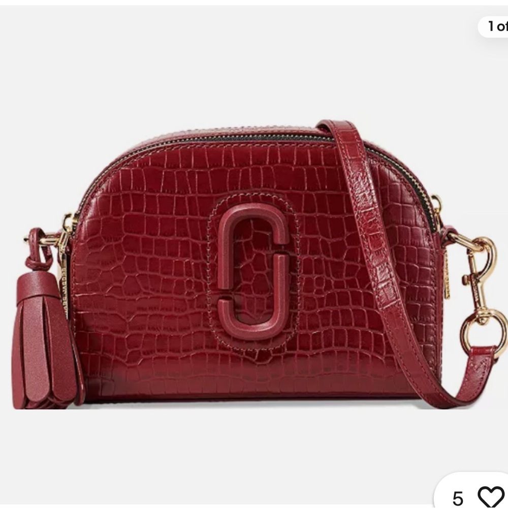 NWT Marc Jacobs Shutter Embossed Leather Crossbody- Vachetta Red/Gold
